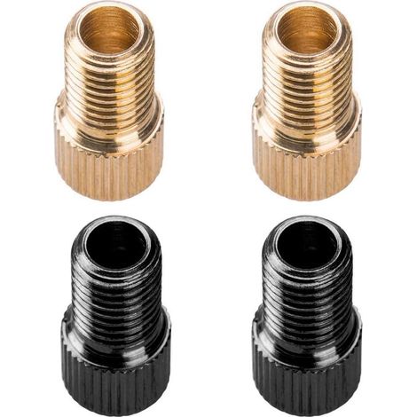 4er Set Ventiladapter, Messing Ventilkappe Düse Fahrradpumpe Presta Auf Sclaverand Mit Dichtung Für Mtb Fahrrad Dreiräder (schwarz, Gold)