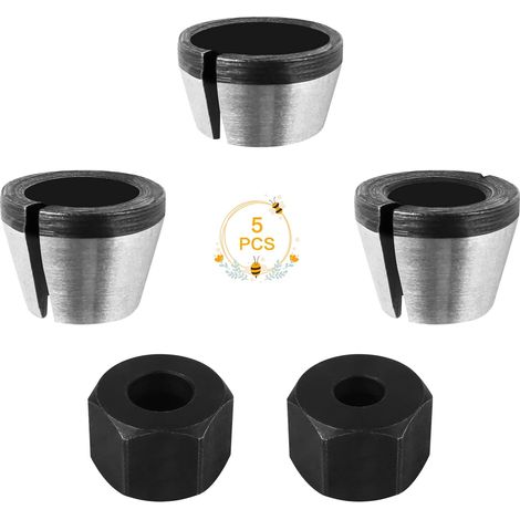 Spannfutteradapter, 5-teiliger Spannfutterkopf, Oberfräsen-spannzangenfutter, Bündigfutter-spannzange, Holzbearbeitungs-fräserfutter, Oberfräsen-spannzange, Spannzangenadapter Für Graviermaschine