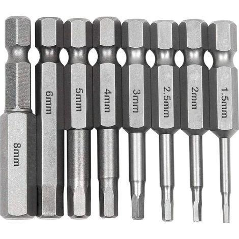 8-teiliger Sechskantschaft-schraubendreher, 1/4-zoll-sechskantschaft-schraubendreher, Lange Magnetische Schraubendreher-bits Aus S2-stahl Mit 8 Verschiedenen Größen Für Elektroschrauber, Manuelle Schr