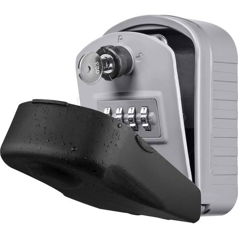 Enoneo Secure Key [neue Generation] Großer Schlüsselkasten Für Den Außenbereich Mit 4 Codes Und Wasserdichten Und Rostfreien Notfallschlüsseln, Wandmontierter Schlüsselkasten Für Schule, Büro, Fabrik