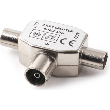 Koaxial-tv-antennenanschluss (weiblich Auf Zwei Männliche) – Vollständig Geschirmter Bidirektionaler Verteiler – Minimaler Signalverlust – Korrosionsbeständig