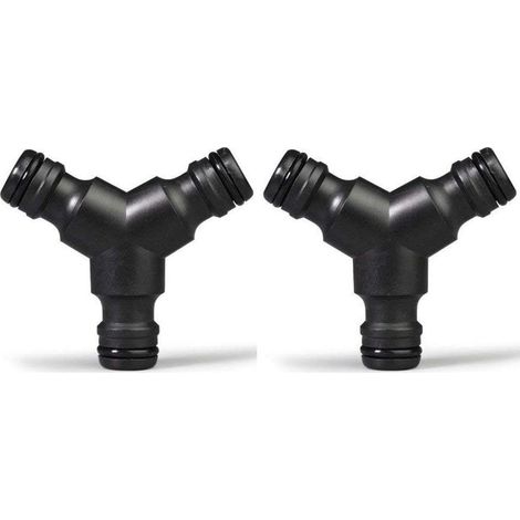 Kunststoff-schlauchverteiler Zum Aufstecken (3-wege), Y-stecker, Gartenschlauch-anschluss, Y-anschluss, 2 Stück