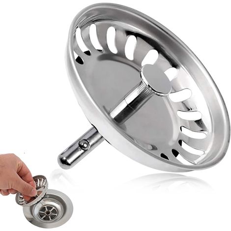 Küchenspülenfilter, Spülbeckenstopfen, Spülbeckenfilter Aus Edelstahl, Spülbeckenstopfen Aus Edelstahl, Kompatibel Mit Den Meisten Spülbecken (durchmesser: 78 Mm)