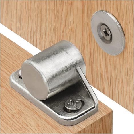 Magnetriegel Für Schranktüren, 4 Stück, Silberfarben, Magnetriegel Mit Schrauben, Magnetverschluss, Möbel, Starker Magnet Für Schiebetüren, Schubladen, Fenster, Magnetisierter Schrank