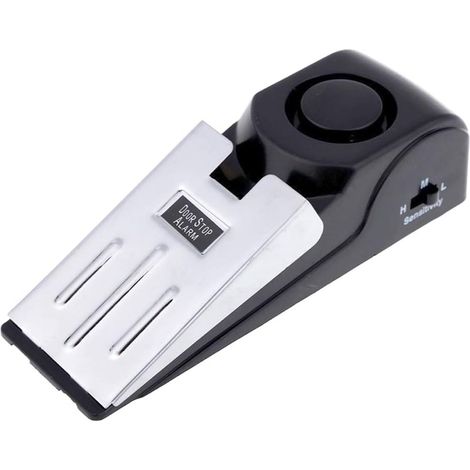 Mini-wireless-vibrator, Ausgelöster Keilförmiger Türstopper, Alarm, Heimsicherheitssystem, Türalarmblock, Blocker, Schwarz (1 Stück)