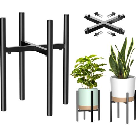 Pflanzenständer, Metall-pflanzenregal Im Einfachen Stil, Blumentopfhalter Für Drinnen Und Draußen, Verstellbare Breite Für 20–30 Cm Große Töpfe (topf Nicht Im Lieferumfang Enthalten)
