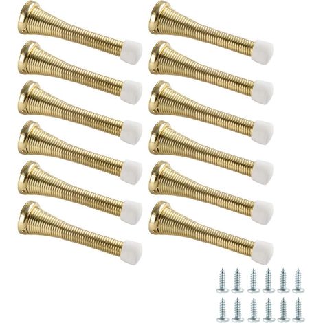 Set Mit 12 Federtürstoppern – Messing Poliert