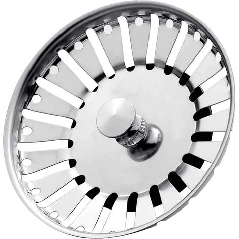 Siebstopper Aus Edelstahl Für Die Küchenspüle, Korbsieb Und Stopper Mit Doppelfunktion Größe Für Britische Waschbecken Siebablassschraube (durchmesser: 84 Mm)