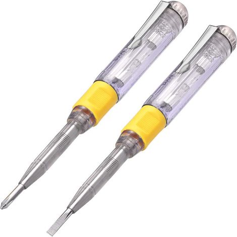 Spannungsprüfer, Netzprüfer, Elektrischer Schraubendreher, Elektrischer Stiftprüfer, Spannungsprüfer, 220 V, Schlitzschraubendreher, Elektrifizieren, Voltdetektor, Elektrischer Tester, 100–500 V (2 St