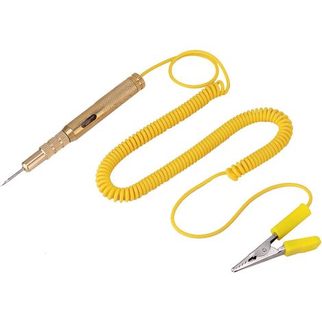 Stromkreisprüfstift, Auto-relaistester, Auto-fahrzeug-stromkreistester, Dc 6 V, 12 V, 24 V, Glühbirnen-spannungsprüfstift, Gelb