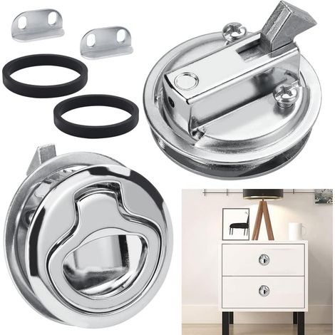 2 Stück Zinklegierung, Bündiger Lukenriegel, Bootslukenriegel, Bootszugriegel, Bündiger Lukenriegel, Schloss Für Möbel, Schubladen, Schränke, Türen