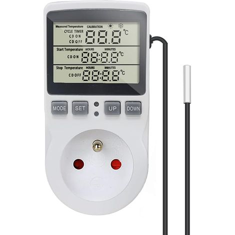 Digitaler Thermostat-temperaturregler, Steckdose 230 V, 16 A, Mit Sensor, Heizung, Kühlschrank, Thermostatregler Für Gewächshaus, Reptilien, Terrarium, Zuhause