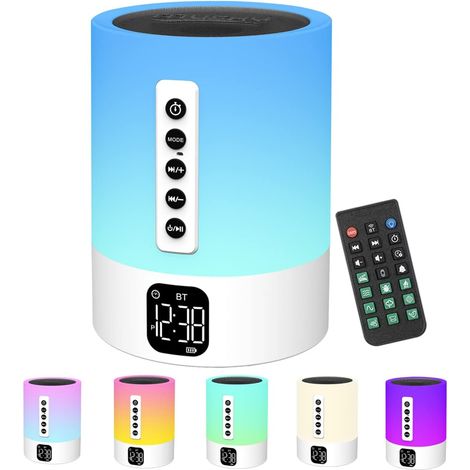 Wecker, Bluetooth-lautsprecher, Nachttischlampe Mit Weißer Rauschmaschine, Multifunktionaler Baby-bluetooth-lautsprecher Mit Weißem Rauschen, Nachtlicht, Heller Wecker, Geschenk Für Mütter, Weihnachte