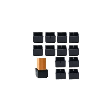 12 Stück Quadratischer Stuhlbeinschutz 49–55 Mm Tisch- Und Stuhlbeinschutz Pvc-quadratkappen Mit Filz Schwarz Quadratischer Stuhlbeinschutz Für Stuhlbeine Tischbeine Sofabeine