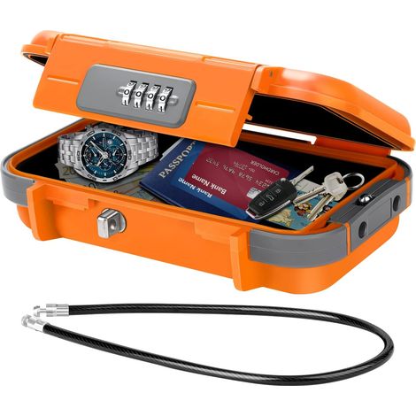 Tragbarer Tresor, Sicherer Tresor, Mini-wasserdichter, Diebstahlsicherer Reisetresor Mit Abnehmbarem Drahtseil, Sicherheitstresor Für Zuhause, Büro, Hotel, Reisen Usw.