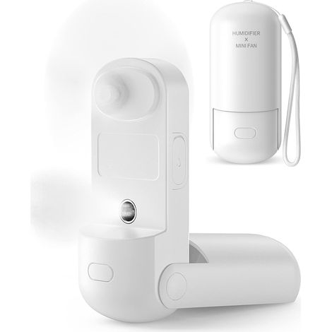 Tragbarer Nebelventilator, 3-in-1-handventilator, 3 Einstellbare Geschwindigkeiten, Faltbarer Persönlicher Ventilator Für Mädchen Und Frauen Auf Reisen (weiß)