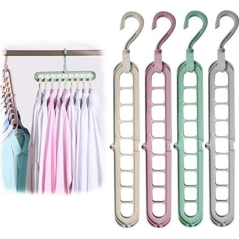 Set Mit 12 Magischen Pp-kleiderbügeln – Verstärktes Design Für Lange Haltbarkeit – 360° Drehbarer Haken – Spart Bis Zu 50 % Platz