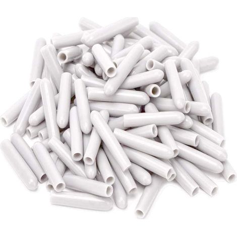 120 Stück Spülmaschinenkappen, Innendurchmesser 3 Mm, Pvc-schutzhülle, Geschirrkorb, 3 X 25 Mm (weiß)