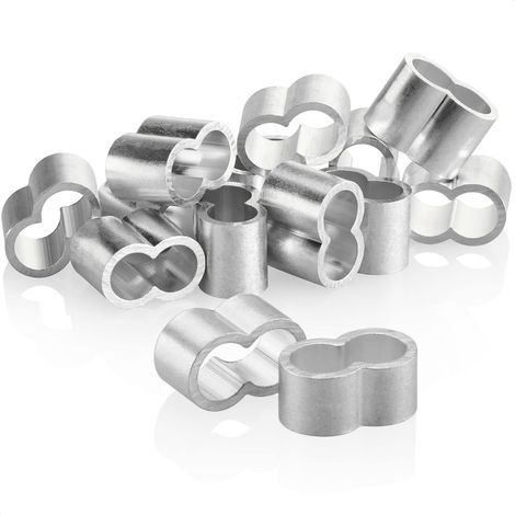 12x Kabelbinder 10 Mm – Kabelbinder Aus Aluminium – Quetschhülsen Für Verlängerungskabel – Doppelhülsen Für Gummibänder – Kabelbinder Für Planen (silberfarbe – 10 Mm)
