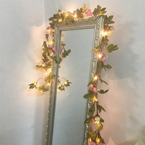 2 Meter Lange 20-led-blumenblatt-girlande, Batteriebetriebene Kupfer-led-lichterkette Für Hochzeit, Party, Event-dekoration