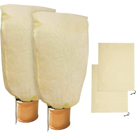 2 Stück Winterschutz Für Pflanzen, Winterschutz Für Topfpflanzen, Taschen, Beige, Massiv, 100 X 80 Cm