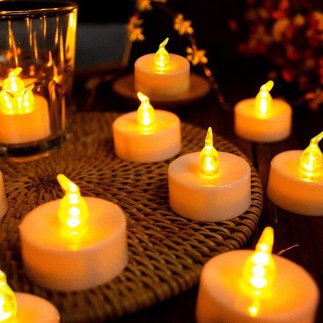 24 Flammenlose Led-teelichter – Realistisch Und Hell, Batteriebetrieben – Langlebig Für Hochzeit, Urlaub, Party