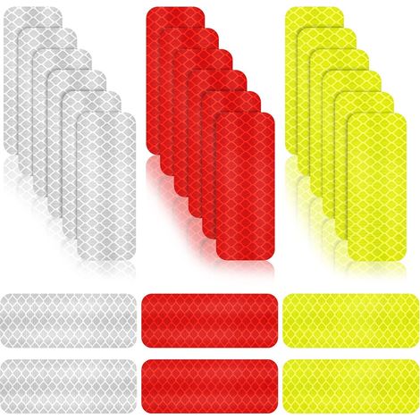 30 Stück Reflektierende Warnaufkleber, Sicherheits-reflektierende Aufkleber, Nachtsicht-aufkleber, Wasserdichte Streifen-aufkleber Für Fahrzeuge, 3,9 X 8,3 Cm