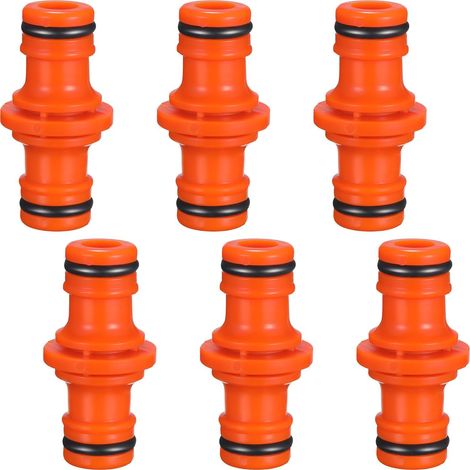 6 Stück Rohrverbinder Mit Doppeltem Außengewinde Zum Verbinden Von Gartenschläuchen (orange)