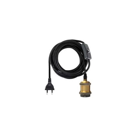 E27-fassung Mit Schalter, 1,2 Meter Langes Kabel Aus Stoff Für Glühbirnenfassung/edison-retro-pendelleuchte/kreativlampe, Vintage-messing-lampenadapter