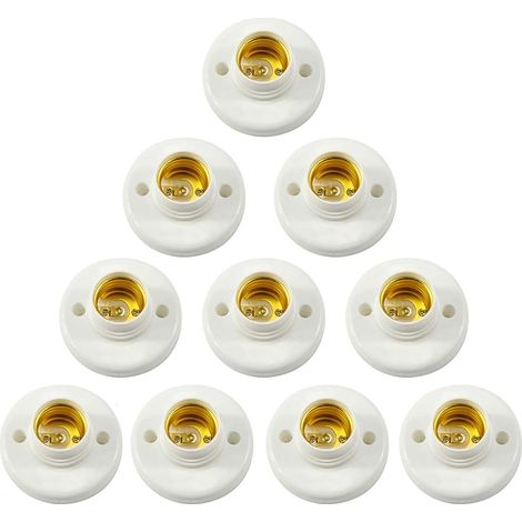 E27-lampenfassung, Kunststoff-schraubfassung, Wandmontage, Led-lampensockel, Konverter-adapter, E27-lampenfassungen, Kunststoff, Runde Schraubfassung Für Lampenfassung, 10 Stück