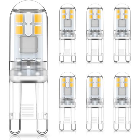 G9-led-leuchtmittel, 1,5 W, Entspricht 20 W Halogenlicht, Natürliches Weiß 4000 K, Ac 220–240 V, Nicht Dimmbar, Mini-glühlampe, Kein Flackern, 6 Stück