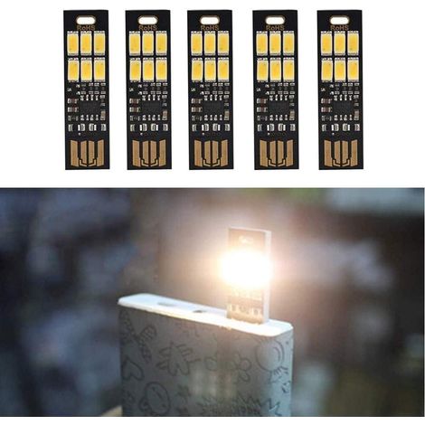 Global 5 Led-usb-leuchten Für Laptop-tastaturen, Superhell Mit 6 Leds Und One-touch-dimmer Zum Einstellen Des Lichts, Zum Aufhängen Am Schlüsselring (warmweiß)