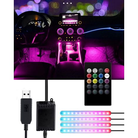 Led-auto-innenbeleuchtung – Auto-innenbeleuchtung, 48 Led-auto-lichtleisten Mit Kabelloser Fernbedienung, Verbesserte Wasserdichte Mehrfarbige Unterlichter Für Das Auto