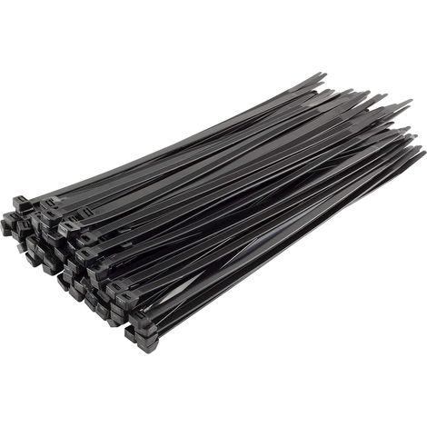 Nylon-kabelbinder – 300 Mm X 7,6 Mm – Schwarz – Ultrastarker Kabelbinder – Ultrastarke Kabelbinder – Packung Mit 100 Stück