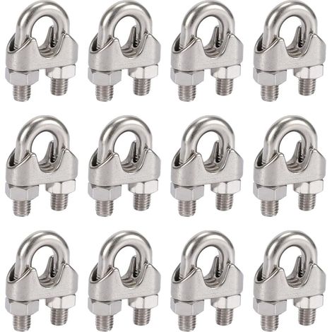 Packung Mit 12 5-mm-kabelbindern Aus 304-edelstahl Mit Din741-duplex-clips Für Wäscheleine, Markise Und Befestigung.