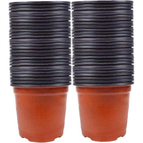 Packung Mit 100 Kunststoff-anzuchttöpfen 8x10cm – Optimale Drainage – Waschbar Und Wiederverwendbar – Für Stecklinge Und Sämlinge