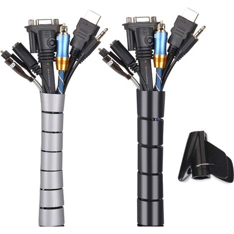 Kabelmanagement-schläuche 2 X 3 M – 2er-pack – 22 Mm Durchmesser Für 6 Bis 8 Kabel – 16 Mm Durchmesser Für 3 Bis 5 Kabel – Optimaler Kabelschutz