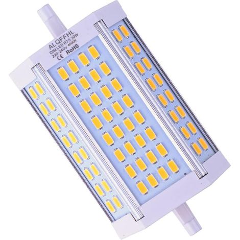 R7s Led-glühbirne, 118 Mm, Dimmbar, 30 W, Lineare Led-strahler Mit Zwei Enden, J-typ (entspricht 200 W, 300 W Halogen T3), 3000 Lm, 4000 K, Wand-/sicherheits-/stehleuchten (natürliches Weiß)
