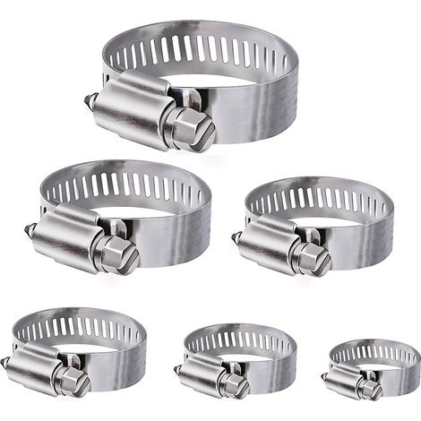 Schlauchschellen, 36 Stück, Verstellbar, 6–51 Mm, Edelstahl-schlauchschellen, Sortiment Von 8 Größen Für Familien-wasserleitungen, Benzintanks, Autoschläuche Usw.