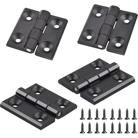 Stück Schrankscharniere, Schwarze Aluminiumscharniere, Kugelgelagertes Stoßscharnier, Flache Klappscharnierlöcher, Außenscharnier Aus Edelstahl, Für Klapptische, Schränke, Möbel
