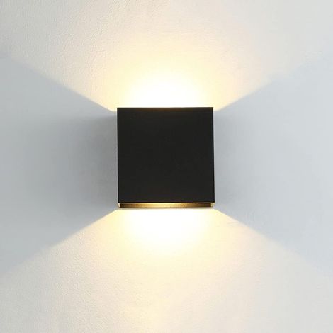 Stück Moderne Led-wandleuchte Aus Schwarzem Aluminium, Quadratische Wandleuchte 10 X 10 X 5 Cm, Wasserdicht, Geeignet Für Drinnen Und Draußen, Für Wohnzimmer, Wand, Schlafzimmer, Gang, Garten