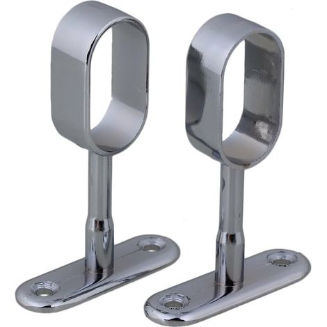 2 Stück 16 Mm Versilberte Ovale Garderobenhalterungen Aus Zinklegierung