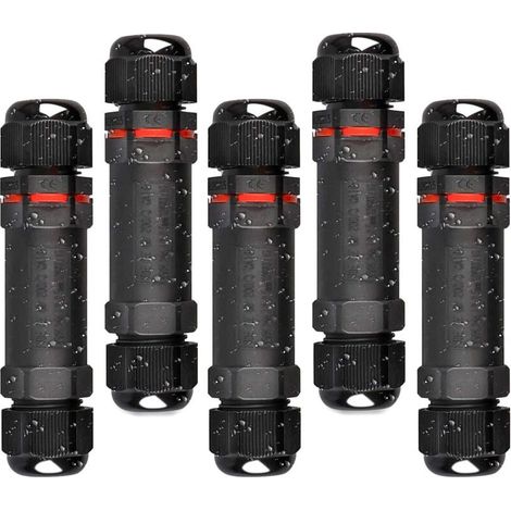 5-teilige Wasserdichte Anschlussdose – Ip68-steckverbinder Für Kabel Ø 1 Mm–13 Mm – Nennstrom 24 A, Spannung 450 V