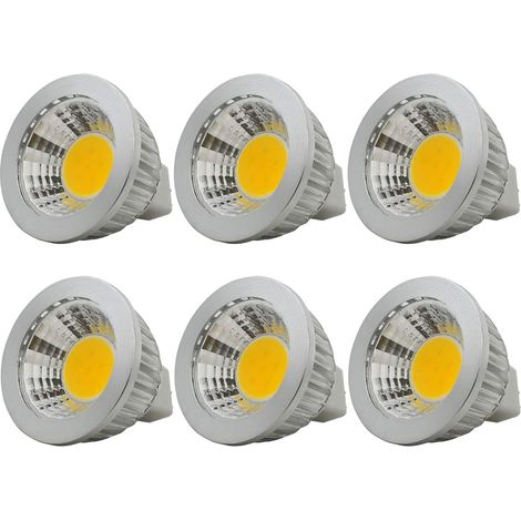 6 Einheiten, Mr16/gu5.3 Cob-led-lampe, 3 W / 210 Lm, Dc 12 V, Warmweiß 2700 K, Entspricht 20 W Halogenlampe, Ø50 X 52, 90° Abstrahlwinkel [energieklasse A+]
