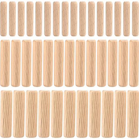 90-teiliges Holzdübel-sortiment, Gerillte Konische Holzdübeldübel M6 M8 M10 Für Fräsen, Schlitzen, Basteln, Heimwerken, Holzarbeiten, Tischlerarbeiten