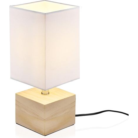 Moderne Dekorative Nachttischlampe, Ästhetische Atmosphäre, Augenschonende Leselampe Aus Holz, Natürliches Licht Für Schlaf-/wohnzimmer (weiss) [energieklasse A++] - Rapanda