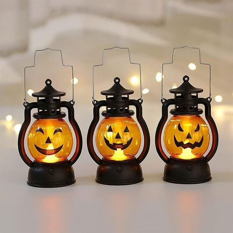 3 Leuchtende Blitz-kürbislaternen Für Kinder Im Freien, Led-kürbislichter Mit Batteriebetriebenen Halloween-dekorationen, Kürbislicht-dekorationen Für Den Innen- Und Außenbereich