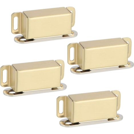 Magnet-schranktür-magnetriegel Für Schubladen Oder Schranktürschließer, Edelstahl-gold-finish, 4 Stück, Ecat001g-4p-fr