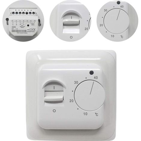 Manueller Raumthermostat Für Elektrische Fußbodenheizung Mit Ac 220v 16a Sonde, Mechanischer Thermostatregler Für Fußbodenheizung [energieklasse A+++]