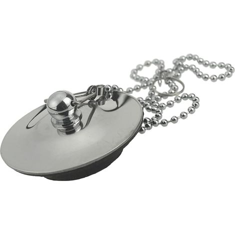 Waschbeckenstöpsel Mit Kette, Rostfrei, Badewannenstopfen, Abflussstopfen Mit Gummiring, Badewannen-ablaufabdeckungsstopfen Für Waschbecken, Badewanne, Waschbecken, Abtropffläche (40 Mm Bis 60 Mm)